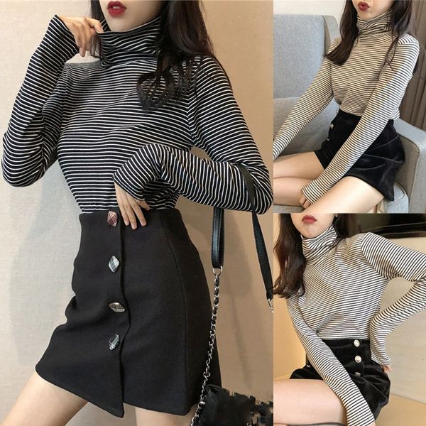 new spring autumn europe pullovers women long lantern sleeve turtleneck female stripe blouse and shirt casual #j30, White
new spring autumn europe pullovers women long lantern sleeve turtleneck female stripe blouse and shirt casual #j30, White