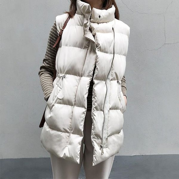 woman fashion korean casual sleeveless jacket vests stand neck winter waistcoat solid zipper cotton padded vest coats, Black;white
woman fashion korean casual sleeveless jacket vests stand neck winter waistcoat solid zipper cotton padded vest coats, Black;white