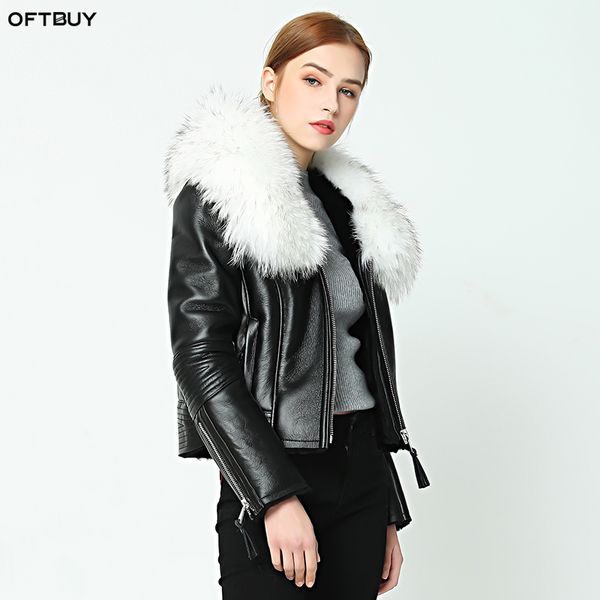 oftbuy 2019 new winter jacket coat women real sheep skin leather jacket double-faced fur with raccoon dog fur collar wool liner, Black
oftbuy 2019 new winter jacket coat women real sheep skin leather jacket double-faced fur with raccoon dog fur collar wool liner, Black