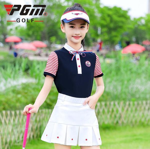 2019 new style children's golf sportswear girls youth summer striped stitching short-sleeved t-shirt breathable quick dry, Black;blue
2019 new style children's golf sportswear girls youth summer striped stitching short-sleeved t-shirt breathable quick dry, Black;blue