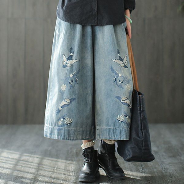 brand wide leg pants 2019 loose high waist jeans woman elastic waist drawstring streetwear embroidery plus size jeans lady, Blue
brand wide leg pants 2019 loose high waist jeans woman elastic waist drawstring streetwear embroidery plus size jeans lady, Blue