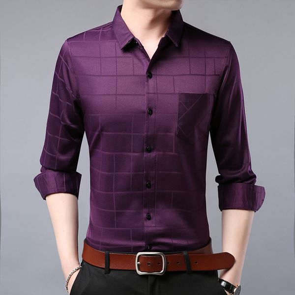 men long sleeve shirt slim fit 2019 spring new solid stripes business style casual male shirts c005, White;black
men long sleeve shirt slim fit 2019 spring new solid stripes business style casual male shirts c005, White;black