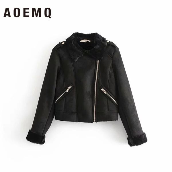 aoemq отворотом молнии теплый толстый шить машина автомобиль ягненка волосы плюс бархат с длинным рукавом свободные дикие прямые дамы куртка, Black;brown 
aoemq отворотом молнии теплый толстый шить машина автомобиль ягненка волосы плюс бархат с длинным рукавом свободные дикие прямые дамы куртка, Black;brown