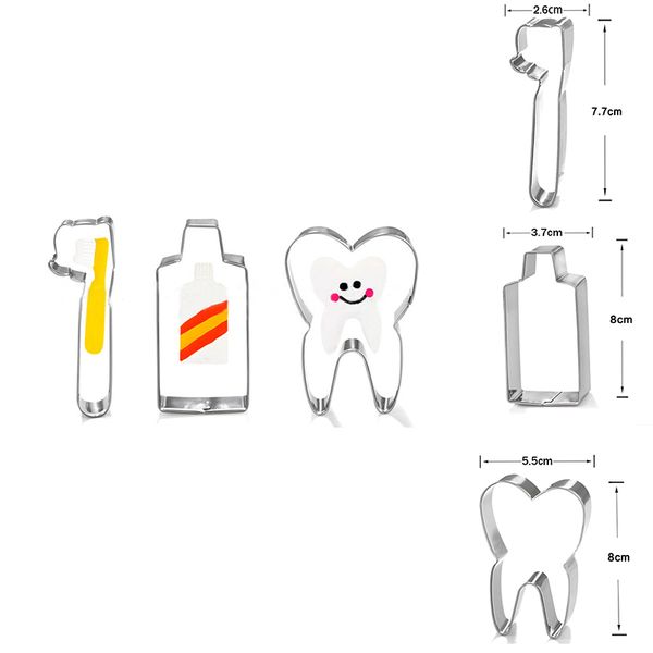 creative 3pcs/set toothbrush toothpaste tooth shape cookie mould diy stainless steel cake mould mold baking tools tc190327
creative 3pcs/set toothbrush toothpaste tooth shape cookie mould diy stainless steel cake mould mold baking tools tc190327