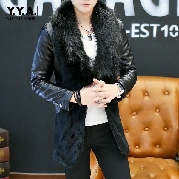winter new mens искусственного меха лоскутная кожа pu overcoats толстые теплый большой меховой воротник мужской моды средней длины куртки пл, Black
winter new mens искусственного меха лоскутная кожа pu overcoats толстые теплый большой меховой воротник мужской моды средней длины куртки пл, Black