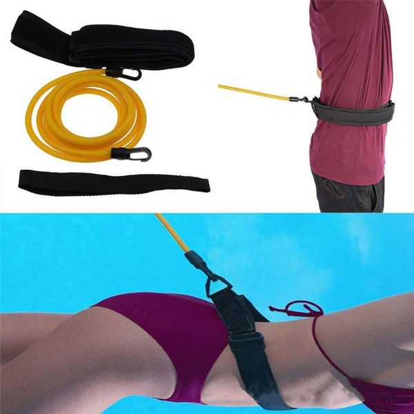 Adjustable Swim Bungee Training Resistance Belt Swimming Exerciser Tether Waist Belt With Storage Bag