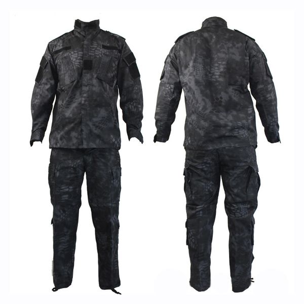 python black tactical suits hunting clothes for men uniform outdoor sports camouflage combat jacket and pants, Camo
python black tactical suits hunting clothes for men uniform outdoor sports camouflage combat jacket and pants, Camo