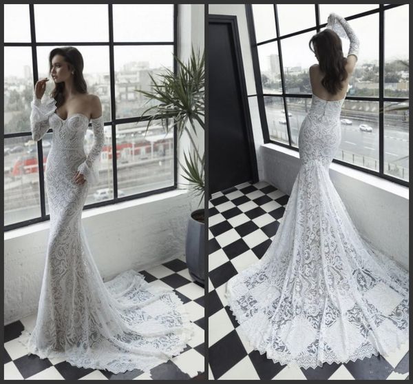 2019 new julie vino mermaid wedding dresses sweetheart neck long sleeve wedding gowns vestidos de noiva beach lace wedding dress, White
2019 new julie vino mermaid wedding dresses sweetheart neck long sleeve wedding gowns vestidos de noiva beach lace wedding dress, White