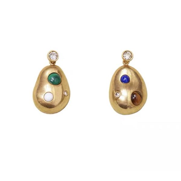 designer jewelry fashion irregular gold bean dangle earrings vintage multicolor opal tassel earrings for women unique brand, Silver
designer jewelry fashion irregular gold bean dangle earrings vintage multicolor opal tassel earrings for women unique brand, Silver