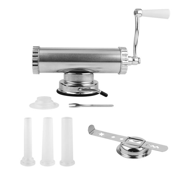 2 in one hand operated sausage meat stuffer with suction base homemade cookie press mold and sausage filling maker
2 in one hand operated sausage meat stuffer with suction base homemade cookie press mold and sausage filling maker