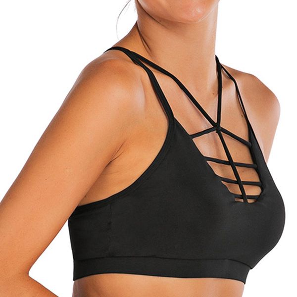 womens yoga sports running bra quick dry crop vest stretch bras with removable pads fou99, White;black
womens yoga sports running bra quick dry crop vest stretch bras with removable pads fou99, White;black