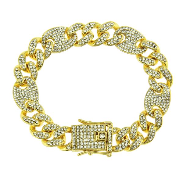 cuban link chains hip-hop diamond bracelet men's pig nose buckle cuban bracelet bracelet, Silver
cuban link chains hip-hop diamond bracelet men's pig nose buckle cuban bracelet bracelet, Silver