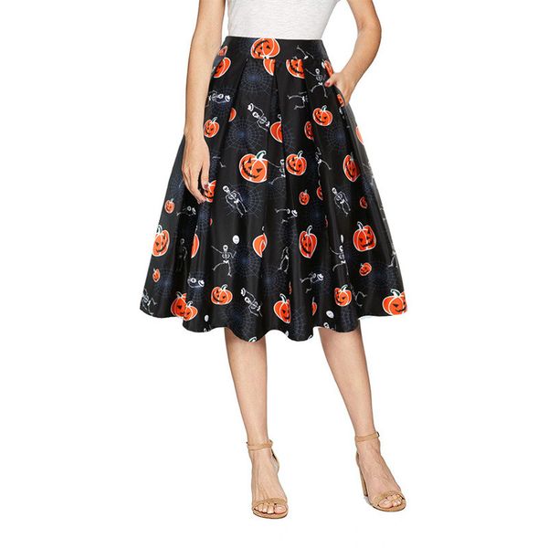 2019 women halloween pocket print vintage skirt pumpkin skull pleated falda animal witch a line short skirt with 7 style, Black
2019 women halloween pocket print vintage skirt pumpkin skull pleated falda animal witch a line short skirt with 7 style, Black