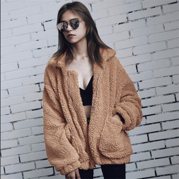 soft plush coat women new winter fashion casual loose warm fur coats female thickening zipper plus size coat a4024, Black
soft plush coat women new winter fashion casual loose warm fur coats female thickening zipper plus size coat a4024, Black