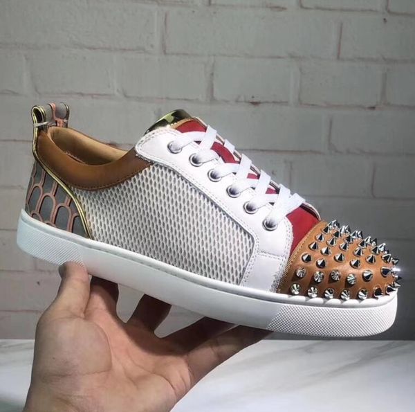 fashion designer spikes net hole flats shoes red bottom for women mens luxury party lovers genuine leather sneakers size 35-47, Black
fashion designer spikes net hole flats shoes red bottom for women mens luxury party lovers genuine leather sneakers size 35-47, Black