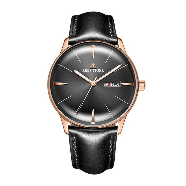 reef tiger aurora serier rga8238 men fashion business ultra thin dual calendar dial automatic mechanical wrist watch - leather, Slivery;brown
reef tiger aurora serier rga8238 men fashion business ultra thin dual calendar dial automatic mechanical wrist watch - leather, Slivery;brown