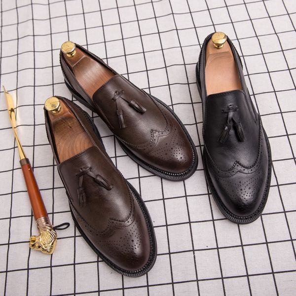 2019 new style business casual shoes men pointed-toe leather shoes breathable england bullock business casual in han ban xie, Black
2019 new style business casual shoes men pointed-toe leather shoes breathable england bullock business casual in han ban xie, Black