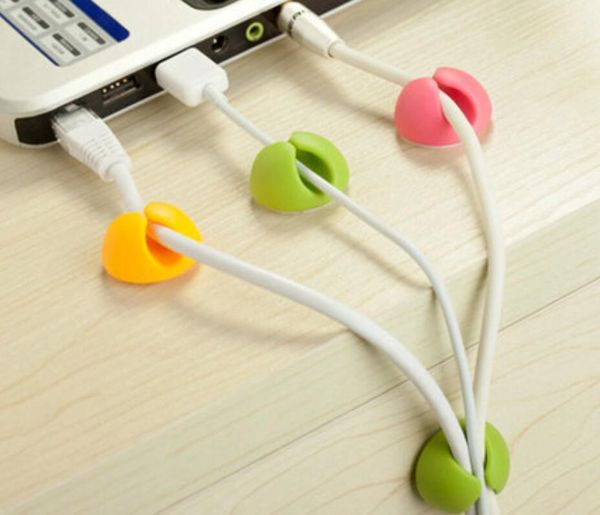 Attractive Cable Clip Desk Tidy Wire Drop Lead Usb Charger Cord Holder Organizer Holder Line Accessories