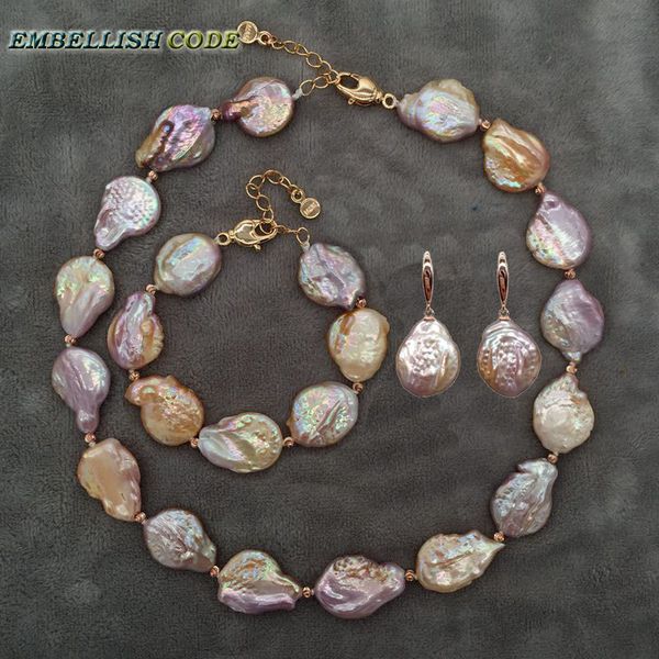 special rainbow baroque pearls statement necklace bracelet hook earrings set rose gold-plated peach colorful flat round coin, Black
special rainbow baroque pearls statement necklace bracelet hook earrings set rose gold-plated peach colorful flat round coin, Black