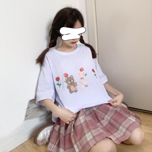 fox lady white female summer loose slim cute sweet printed loose short-sleeved t-shirt female student
fox lady white female summer loose slim cute sweet printed loose short-sleeved t-shirt female student