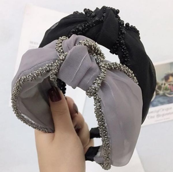 the new mesh lace hair band korean version of the millet beads wrapped in the middle knotted wide edge hairpin hair ornament headband wy969, Silver
the new mesh lace hair band korean version of the millet beads wrapped in the middle knotted wide edge hairpin hair ornament headband wy969, Silver