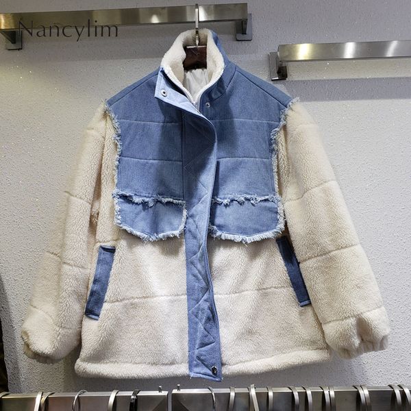 small grain cashmere coat women's short splicing denim jacket winter zipper stand collar warm new fur coat female faux fur parka, Black
small grain cashmere coat women's short splicing denim jacket winter zipper stand collar warm new fur coat female faux fur parka, Black