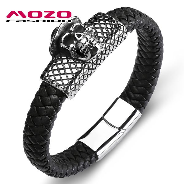 fashion punk men jewelry black braided leather bracelets stainless steel magnetic clasp bangles male new ps2150, Golden;silver 
fashion punk men jewelry black braided leather bracelets stainless steel magnetic clasp bangles male new ps2150, Golden;silver