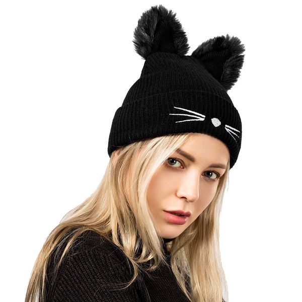 cat ears hats cute beanie embroidered warm knit crochet beanies wool fashion skull cap for women girls in fall winter, Blue;gray
cat ears hats cute beanie embroidered warm knit crochet beanies wool fashion skull cap for women girls in fall winter, Blue;gray