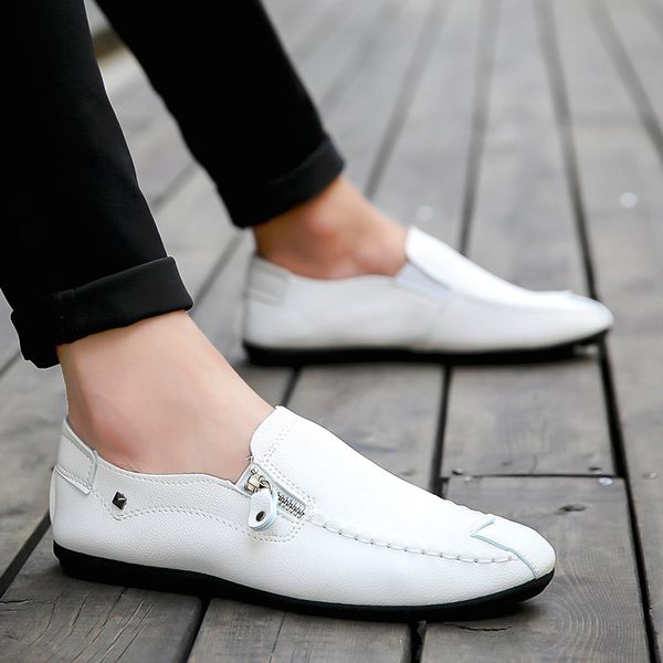 fashion loafers men casual leather shoes breathable sneakers men shoes white moccasins slip on boat zapatos de hombre, Black
fashion loafers men casual leather shoes breathable sneakers men shoes white moccasins slip on boat zapatos de hombre, Black
