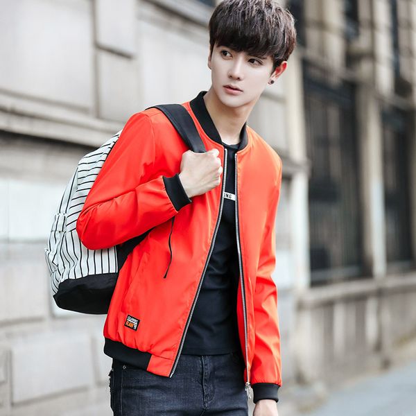 spring and autumn baseball collar men solid color casual coat youth origional hong wave slim fit jacket men's, Black;brown
spring and autumn baseball collar men solid color casual coat youth origional hong wave slim fit jacket men's, Black;brown