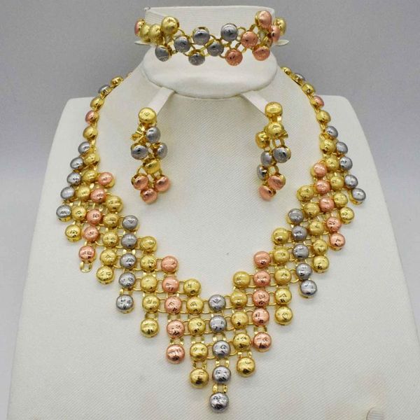 earrings & necklace dubai gold collection fashion nigeria wedding african pearl jewelry italian women's set, Silver
earrings & necklace dubai gold collection fashion nigeria wedding african pearl jewelry italian women's set, Silver