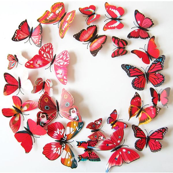 12pcs 3d red/white magnet butterflies diy wall sticker for home decor butterfly on the wall fridage stickers wedding decoration
12pcs 3d red/white magnet butterflies diy wall sticker for home decor butterfly on the wall fridage stickers wedding decoration