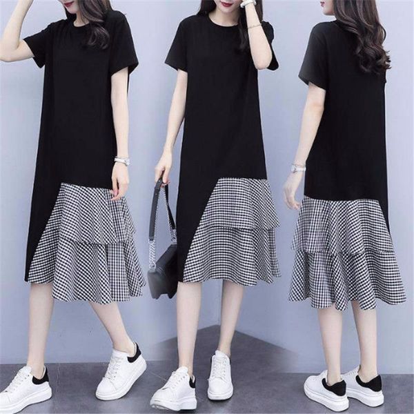 xl 5xl big size summer women dress new short sleeve summer dress v neck casual loose long dresses vestidos, Black;gray
xl 5xl big size summer women dress new short sleeve summer dress v neck casual loose long dresses vestidos, Black;gray