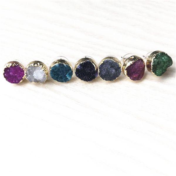 new 2019 only1pair druzys drusy agates stone gold platinums natural raw stone earrings handmade for women jewelry high quality, Silver
new 2019 only1pair druzys drusy agates stone gold platinums natural raw stone earrings handmade for women jewelry high quality, Silver