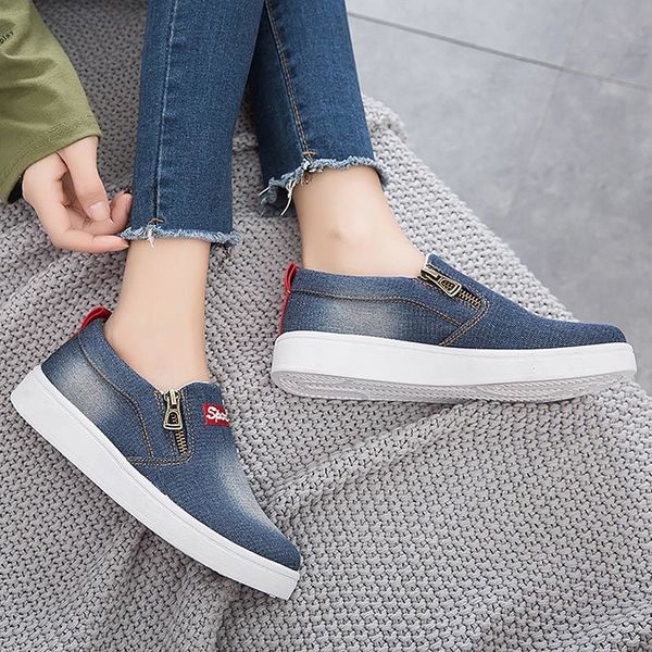 women shoes 2019 new arrival fashion denim women casual shoes femme tenis feminino zip canvas shoes women sneakers plus size cj191228, Black
women shoes 2019 new arrival fashion denim women casual shoes femme tenis feminino zip canvas shoes women sneakers plus size cj191228, Black