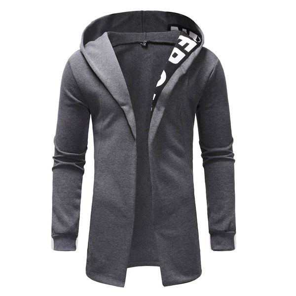 2019 autumn and winter long hooded jacket men's solid color knitted men's jacket windbreaker open knit casual men, Black
2019 autumn and winter long hooded jacket men's solid color knitted men's jacket windbreaker open knit casual men, Black
