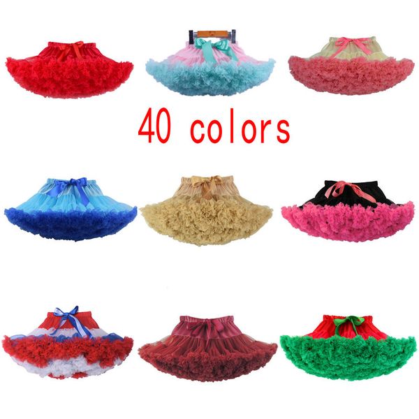 

40 colors retail christmas baby girl designer clothes tulle skirt tutu butterfly ruffle pettiskirt skirts short skirts boutique clothes