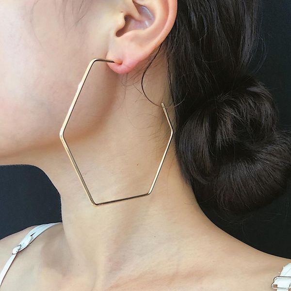fashion women hexagon punk style geometric hexagon hoop earrings statement metal alloy jewelry, Golden;silver
fashion women hexagon punk style geometric hexagon hoop earrings statement metal alloy jewelry, Golden;silver