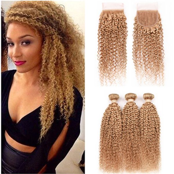 kinky curly #27 honey blonde brazilian virgin human hair 3bundles with closure light brown 4x4 front lace closure with weaves 4pcs lot, Black;brown
kinky curly #27 honey blonde brazilian virgin human hair 3bundles with closure light brown 4x4 front lace closure with weaves 4pcs lot, Black;brown
