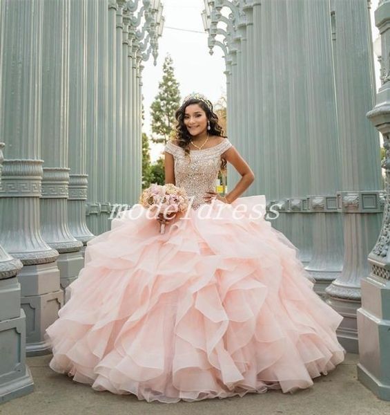 2019 pink ball gown quinceanera dresses off shoulder hollow back cascading ruffles beads prom party gowns for sweet 15 plus size, Blue;red
2019 pink ball gown quinceanera dresses off shoulder hollow back cascading ruffles beads prom party gowns for sweet 15 plus size, Blue;red