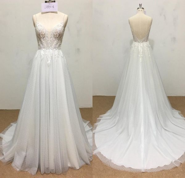 bohemian a line modest wedding dresses tulle lace applique formal dress spaghetti sleeveless backless sweep train bridal gowns, White
bohemian a line modest wedding dresses tulle lace applique formal dress spaghetti sleeveless backless sweep train bridal gowns, White