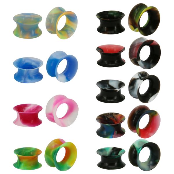 zs 2 pcs/lot colorful silicone ear plug tunels vintage ear gauges expanders fashion flesh piercing body jewelry for women men, Slivery;golden
zs 2 pcs/lot colorful silicone ear plug tunels vintage ear gauges expanders fashion flesh piercing body jewelry for women men, Slivery;golden