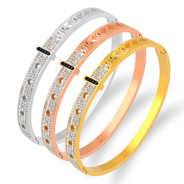 hollow roman letters bracelet with stone titanium steel gold bangle for women punk jewelry round bracelet brand gift accessories, Black
hollow roman letters bracelet with stone titanium steel gold bangle for women punk jewelry round bracelet brand gift accessories, Black