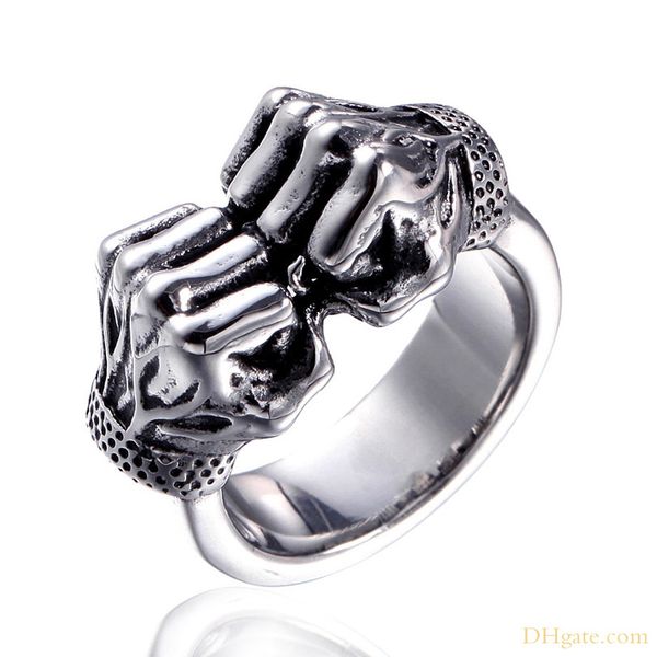 hip hop punk rock style the fist of power design stainless steel rings jewelry, Silver
hip hop punk rock style the fist of power design stainless steel rings jewelry, Silver