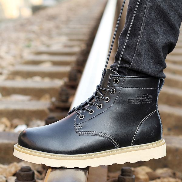 winter new boots outdoor genuine leather plush warm snow boots tooling shoes non-slip waterproof ankle men's shoes, Black
winter new boots outdoor genuine leather plush warm snow boots tooling shoes non-slip waterproof ankle men's shoes, Black