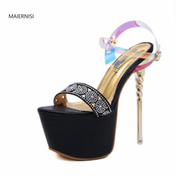 maiernisi new pattern superior quality sandals super high heel ladies shoes 17cm thin heels fashion show nightclub 35-42 43, Black
maiernisi new pattern superior quality sandals super high heel ladies shoes 17cm thin heels fashion show nightclub 35-42 43, Black