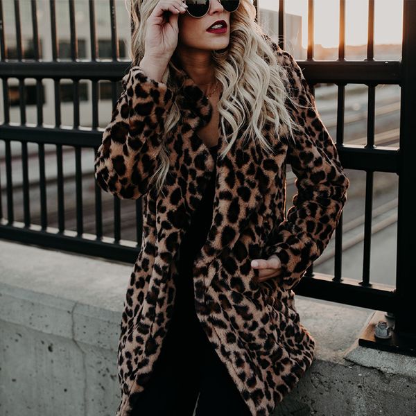 women's fur & faux autumn winter jacket women coat bright warm thicken fluffy leopard overcoat imitation female, Black
women's fur & faux autumn winter jacket women coat bright warm thicken fluffy leopard overcoat imitation female, Black
