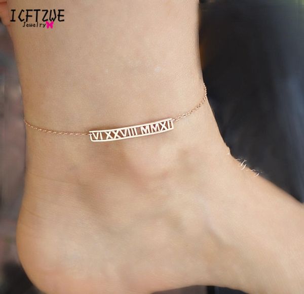 pesrsonalized date roman numeral name anklets for women beach jewelry gold silver foot leg chain dainty pulseira christmas gifts, Red;blue
pesrsonalized date roman numeral name anklets for women beach jewelry gold silver foot leg chain dainty pulseira christmas gifts, Red;blue