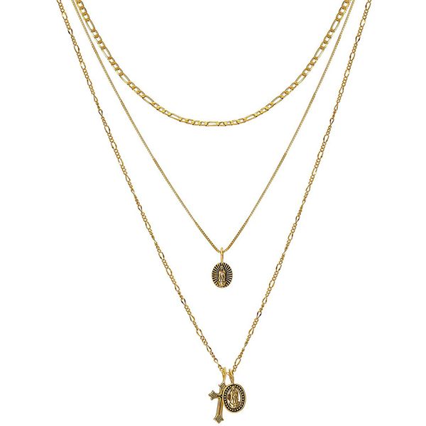 women's vintage god cross pendant necklaces bohemian multilayer gold silver layered jesus choker necklace party gifts box figaro chain
women's vintage god cross pendant necklaces bohemian multilayer gold silver layered jesus choker necklace party gifts box figaro chain