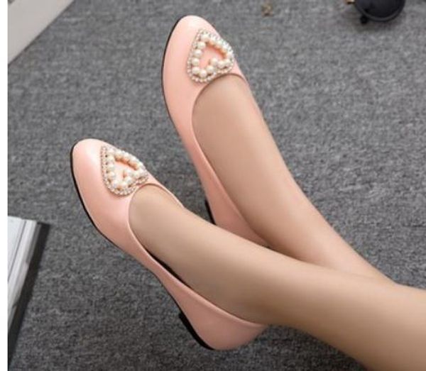 women's shoes in spring and autumn flat bottom round head water drill@6009, Black